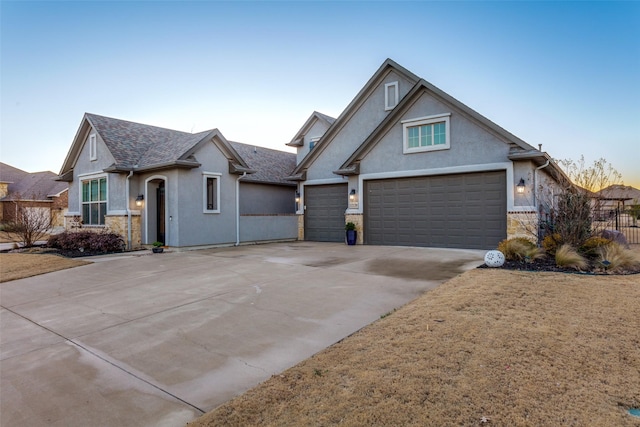 view of front facade with a garage