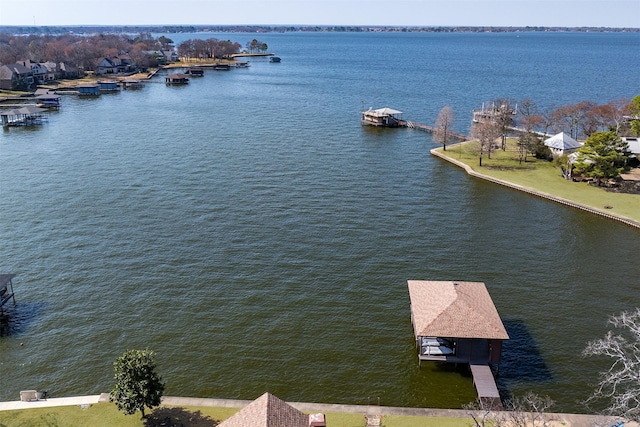 exterior space featuring a water view