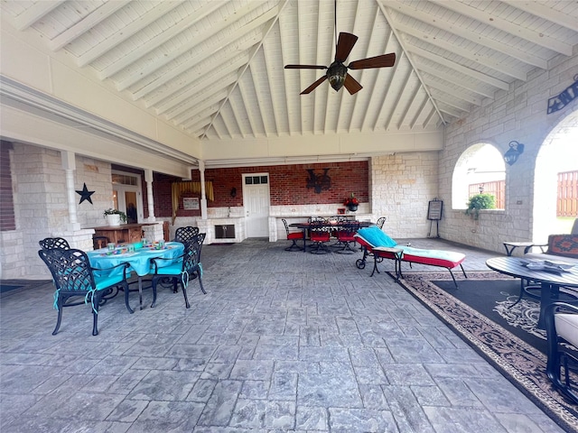 view of patio / terrace featuring ceiling fan