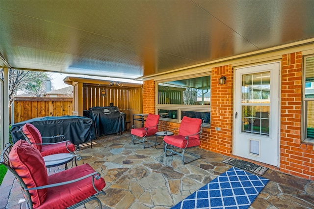 view of patio featuring area for grilling