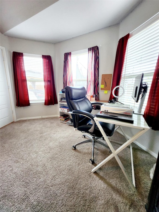 view of carpeted office