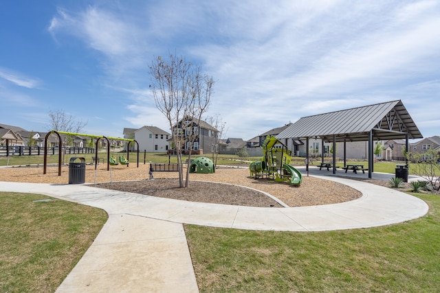 view of playground featuring a yard