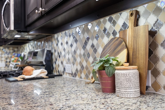 interior details featuring light stone countertops