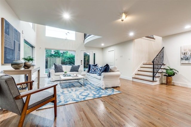 living room featuring hardwood / wood-style flooring