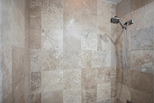 interior details featuring tiled shower