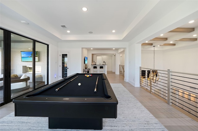 game room with pool table