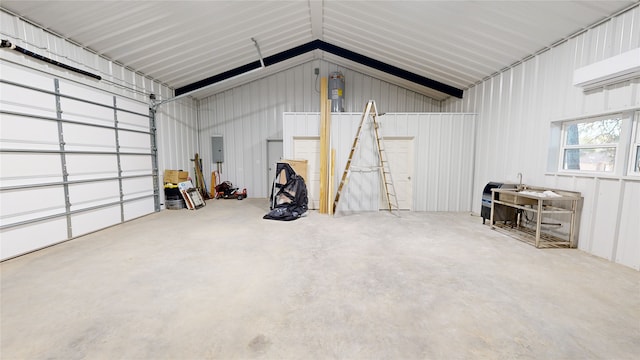 garage featuring electric panel