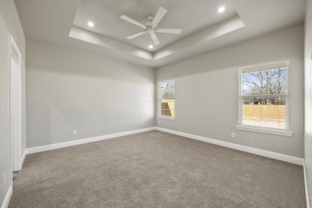 3307 Langford St, Greenville, TX 75401 - carpeted spare room featuring baseboards, recessed lighting, and a raised ceiling