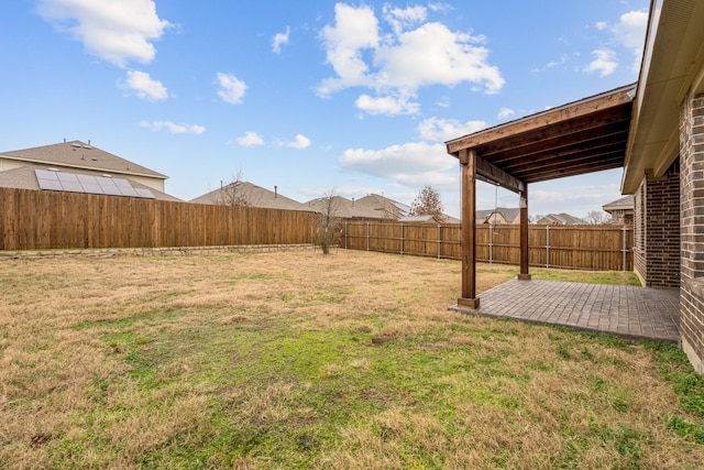 view of yard with a patio