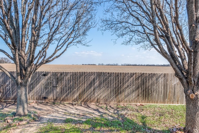 view of yard with a rural view