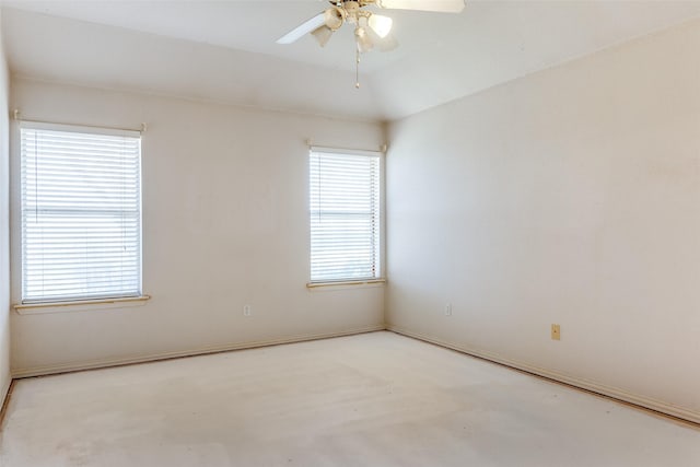 spare room with ceiling fan