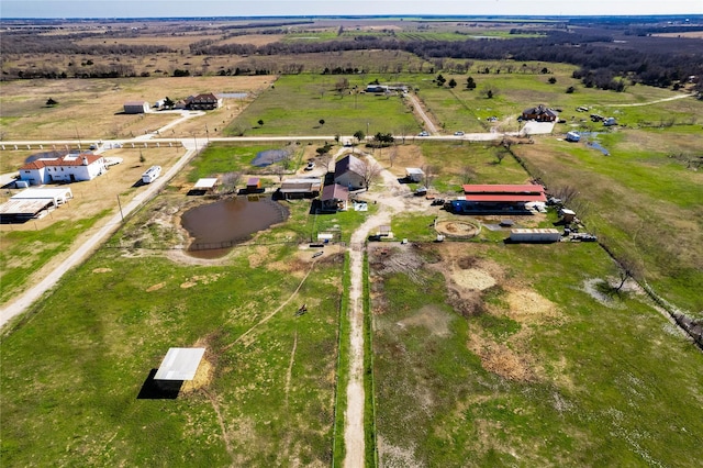 drone / aerial view featuring a rural view