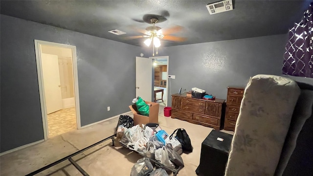 bedroom with ceiling fan