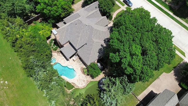 720 Amistad Dr, Prosper, TX 75078 - view from above of property featuring a pool