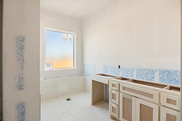 bathroom with tile patterned flooring