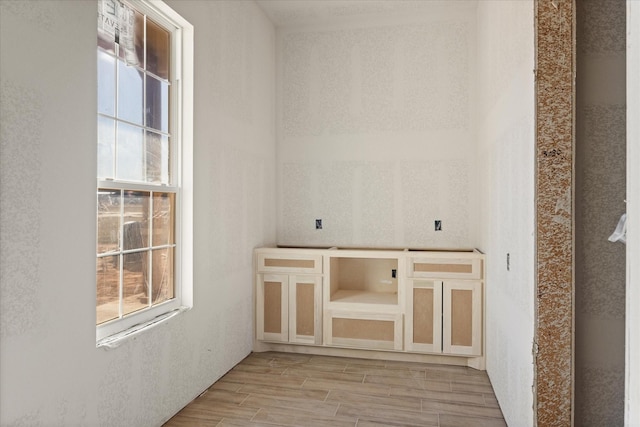 interior space featuring wood finish floors and a wealth of natural light