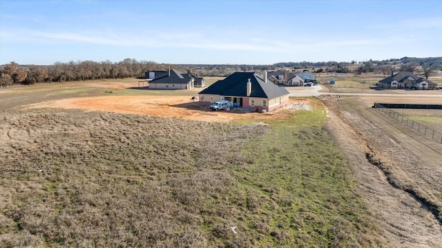 aerial view featuring a rural view