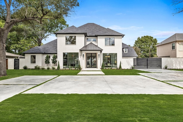 view of front of home with a front yard