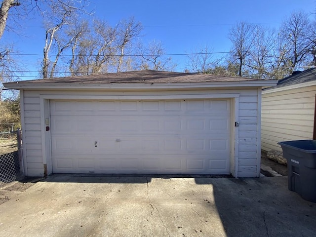 view of garage