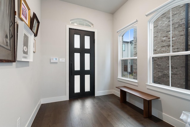 foyer featuring dark hardwood / wood-style flooring