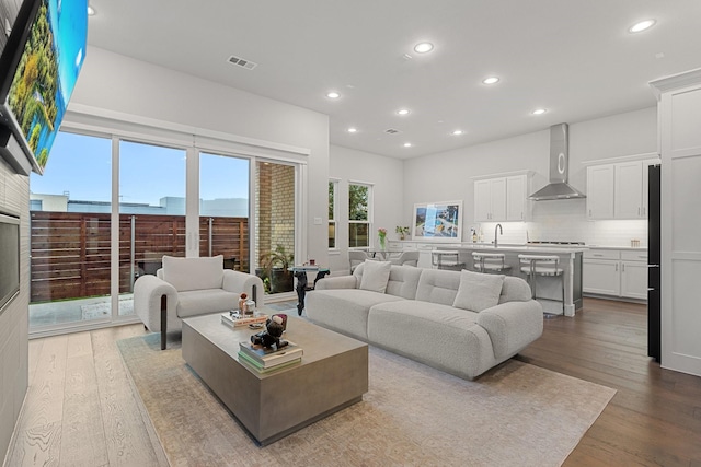 living room featuring hardwood / wood-style floors