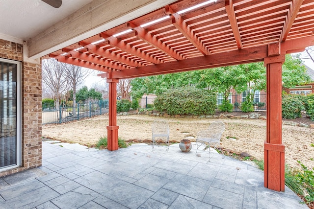 view of patio with a pergola