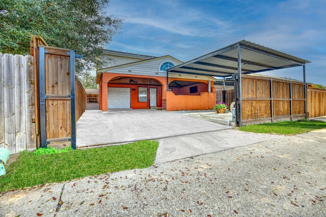 view of front of home with a garage