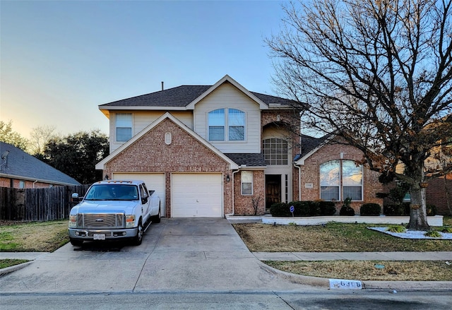 view of property featuring a garage