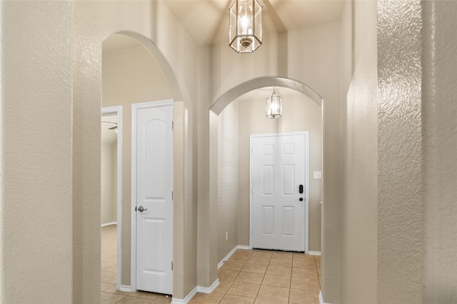 view of tiled foyer entrance