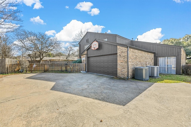 garage with central AC unit