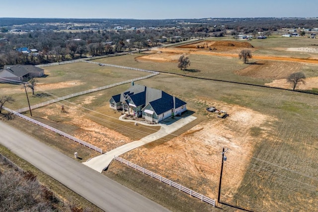 aerial view featuring a rural view