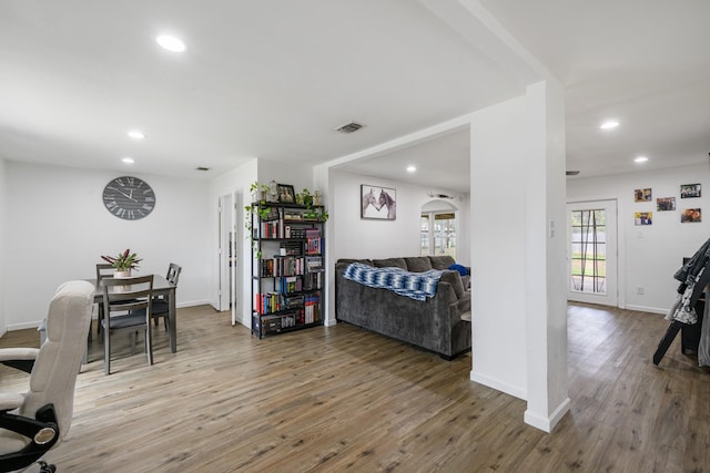 interior space featuring hardwood / wood-style floors