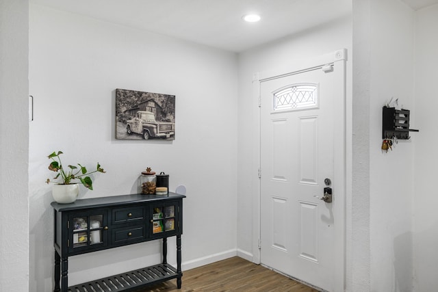 foyer featuring dark hardwood / wood-style flooring