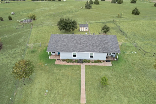 bird's eye view featuring a rural view