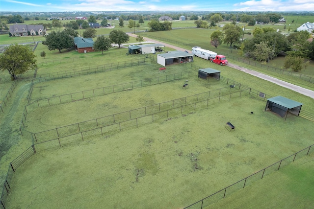 drone / aerial view featuring a rural view