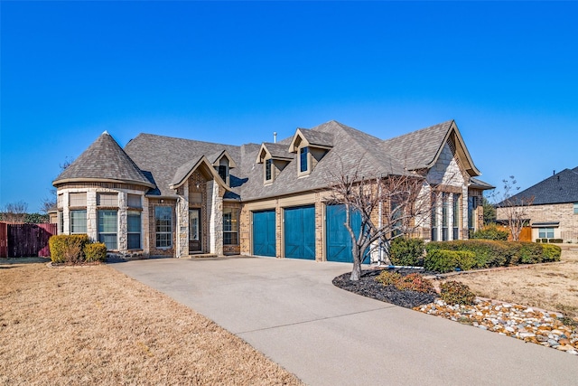 2605 Waterstone Ln, Rockwall, TX 75032 - french provincial home featuring a garage, concrete driveway, and stone siding