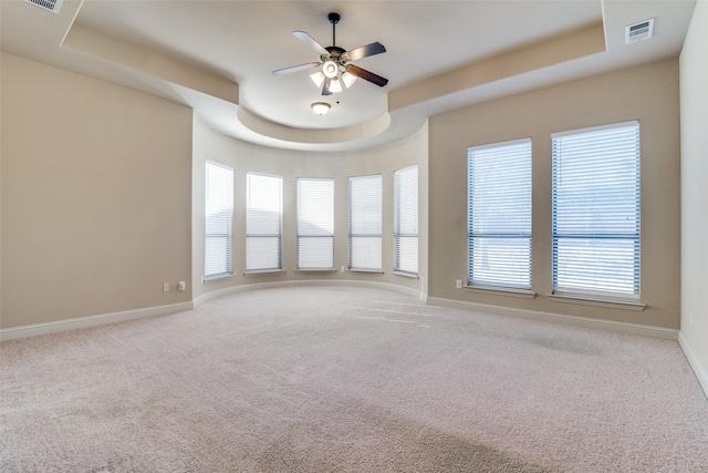 2605 Waterstone Ln, Rockwall, TX 75032 - spare room featuring a raised ceiling, carpet flooring, baseboards, and healthy amount of natural light