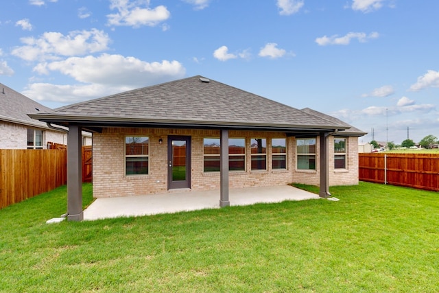 721 Merry Summit Rd, Lavon, TX 75166 - rear view of property featuring a shingled roof, brick siding, and a patio area