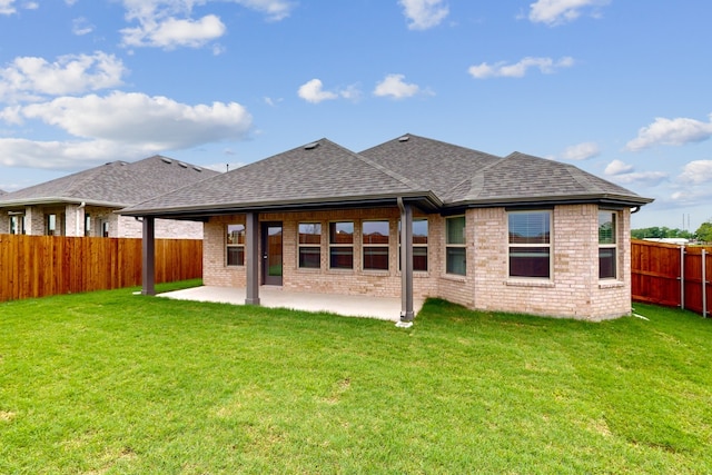 721 Merry Summit Rd, Lavon, TX 75166 - rear view of property featuring roof with shingles, a patio area, and brick siding