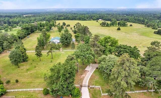 aerial view with a rural view