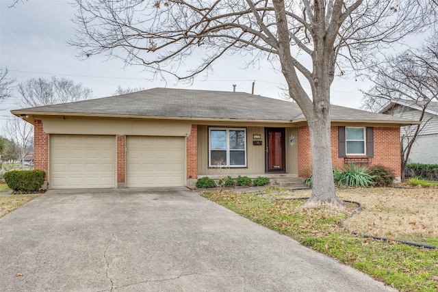 single story home featuring a garage