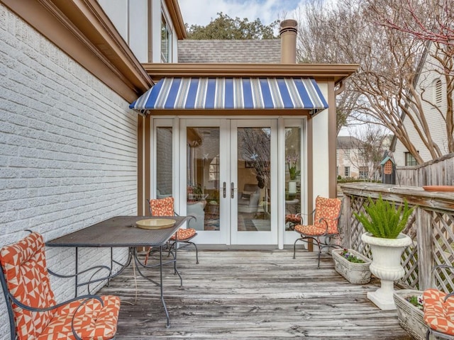 deck with french doors