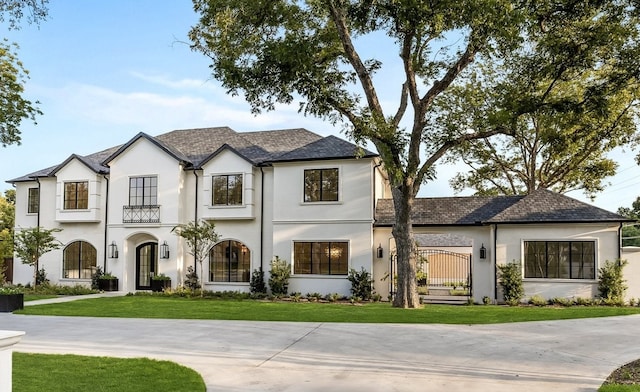 view of front of house with a front lawn