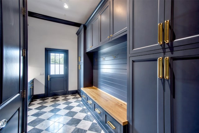 mudroom featuring baseboards and tile patterned floors