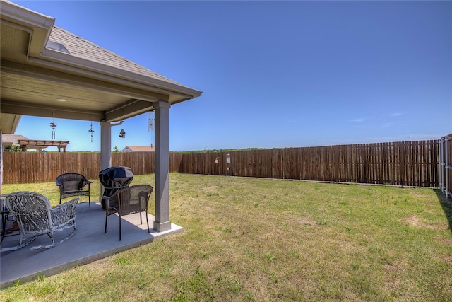 view of yard featuring a patio