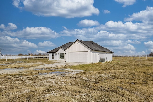 exterior space featuring a rural view and cooling unit