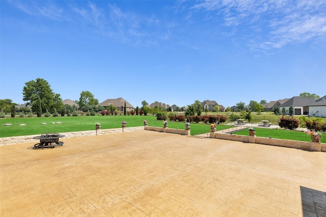 5302 Berwick Ln, Parker, TX 75002 - view of community featuring an outdoor fire pit, a yard, and a residential view