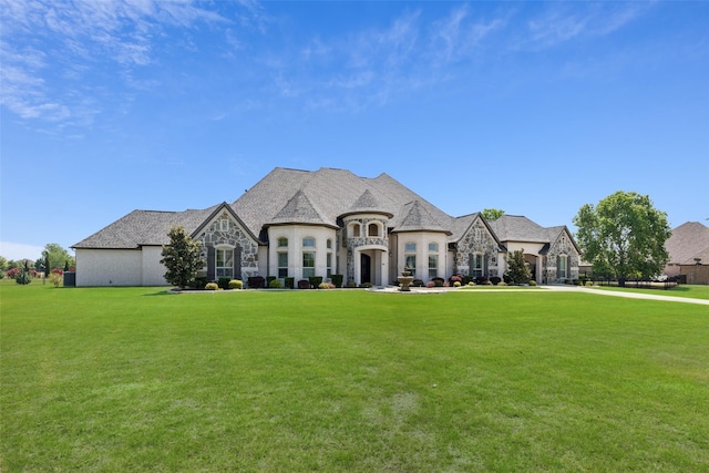 5302 Berwick Ln, Parker, TX 75002 - french country home featuring stone siding and a front lawn