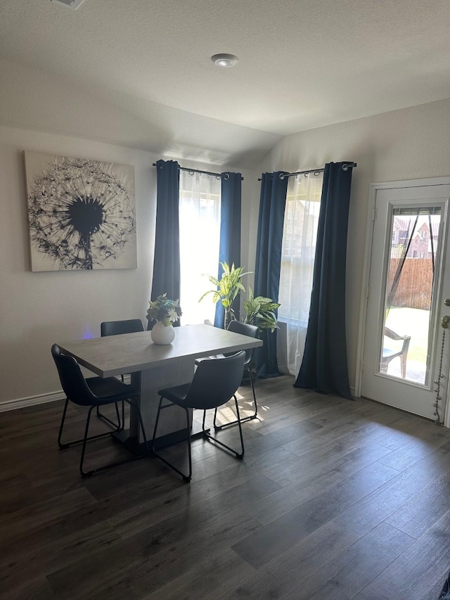 dining room with dark hardwood / wood-style floors