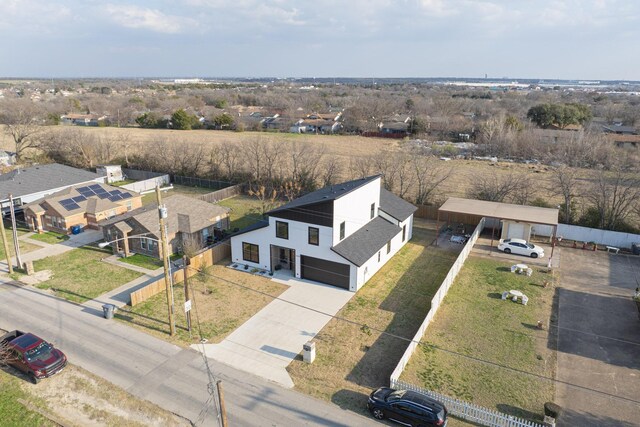 aerial view with a residential view
